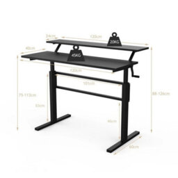 2-Tier Ergonomic Computer Table Adjustable Height Standing Desk - thumbnail 1