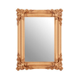 Orsina Luxe Gold Wall Mirror With Floral Corners & Ridged Frame, Decorative Square Mirror, Statement Wall Mirror
