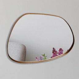 Agenzia 14 Modern Gold Pebble Metal Wall Mirror 41 X 53Cm - thumbnail 2