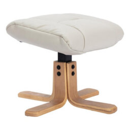 Morris Living The Cairo - Swivel Recliner Chair & Matching Footstool In Mushroom Faux Leather - thumbnail 6
