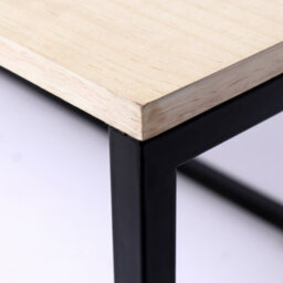 Nordlys Industrial Wooden Top And Black Metal Coffee Table Modern Design Style Living Room - thumbnail 5