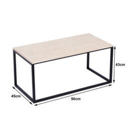 Nordlys Industrial Wooden Top And Black Metal Coffee Table Modern Design Style Living Room - thumbnail 6