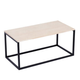 Nordlys Industrial Wooden Top And Black Metal Coffee Table Modern Design Style Living Room - thumbnail 1
