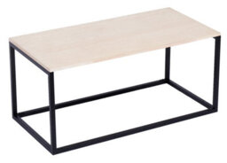 Nordlys Industrial Wooden Top And Black Metal Coffee Table Modern Design Style Living Room - thumbnail 2