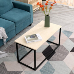 Nordlys Industrial Wooden Top And Black Metal Coffee Table Modern Design Style Living Room - thumbnail 3
