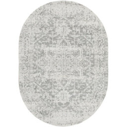 Livabliss Oval Harput-Vintage Grey Blue Orange White Traditional Boho Living Dining Bedroom Rug 200 X 275 Cm Easy Care, Non Shedding - thumbnail 1