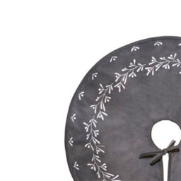 Ivyline Slate Velvet Mistletoe Tree Skirt D80Cm - thumbnail 3