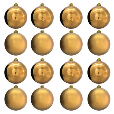 Christmas Tree World 15Cm Gold Bauble Set Shiny/matt (20 Pc) - image 1