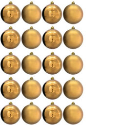 Christmas Tree World 15Cm Gold Bauble Set Shiny/matt (20 Pc) - thumbnail 2