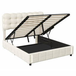 5Ft Double Bed 150X200 With Storage, Bed Frame With Inductive Led, Padded Headboard, Slatted, For Adults And Teenagers, Velvet - thumbnail 8