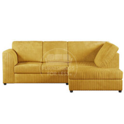 Furnishings For Less UK Luxor Mustard Jumbo Cord 4 Seater Corner Sofa Right Hand Facing - Full Back - thumbnail 1