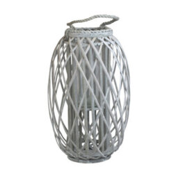 Red Hamper Grey Wash Willow Candle Lantern - thumbnail 1