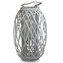 Red Hamper Grey Wash Willow Candle Lantern - thumbnail 3