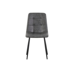 Mof Faux Suede Dining Chairs With Sturdy Metal Legs - Kitchen & Living Room Chairs With (Faux Suede Grey Check) - thumbnail 2