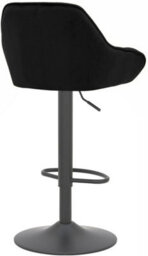 Lamboro Velluto Velvet Kitchen Bar Stool, Matt Black Stem & Base, Adjustable Gas Lift With Backrest, Breakfast Bar Stool - Black - thumbnail 5
