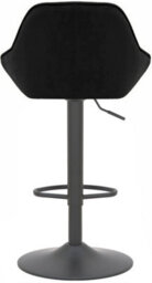 Lamboro Velluto Velvet Kitchen Bar Stool, Matt Black Stem & Base, Adjustable Gas Lift With Backrest, Breakfast Bar Stool - Black - thumbnail 6