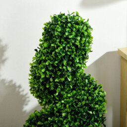 Homcom Set Of 2 Potted Artificial Plants, Topiary Spiral Boxwood Trees, 90Cm - thumbnail 8