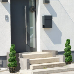 Homcom Set Of 2 Potted Artificial Plants, Topiary Spiral Boxwood Trees, 90Cm - thumbnail 1