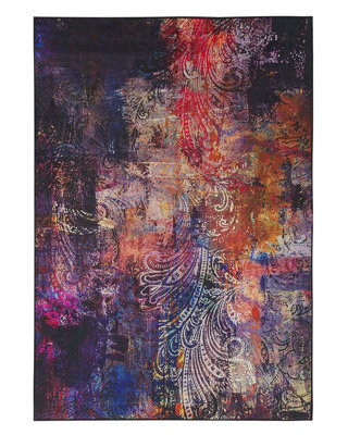 Beliani Multicolour Paisley Rug 140 X 200 Cm - Polyester Pile With Anti-Slip Rubber Backing - image 1