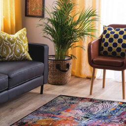 Beliani Multicolour Paisley Rug 140 X 200 Cm - Polyester Pile With Anti-Slip Rubber Backing - thumbnail 2