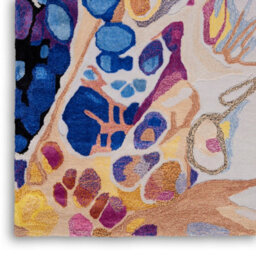 Multicolour Viscose , Wool Abstract Handmade , Luxurious , Modern , Wool Rug For Living Room, Bedroom - 259Cm X 351Cm - thumbnail 7