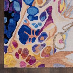 Multicolour Viscose , Wool Abstract Handmade , Luxurious , Modern , Wool Rug For Living Room, Bedroom - 259Cm X 351Cm - thumbnail 5