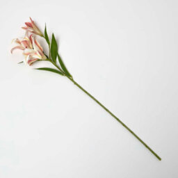Homescapes Artificial White & Pink Handcrafted Lilium Auratum Flower Stem, 80 Cm - thumbnail 1