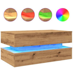 Vidaxl Coffee Table With Led Lights Artisian Oak 90X50X40 Cm - thumbnail 2