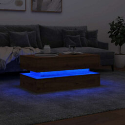 Vidaxl Coffee Table With Led Lights Artisian Oak 90X50X40 Cm - thumbnail 5