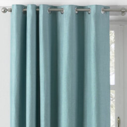 Paoletti Atlantic Twill Woven Room Darkening Eyelet Curtain Pair Duck Egg (W)168Cm X (D)183Cm - thumbnail 2