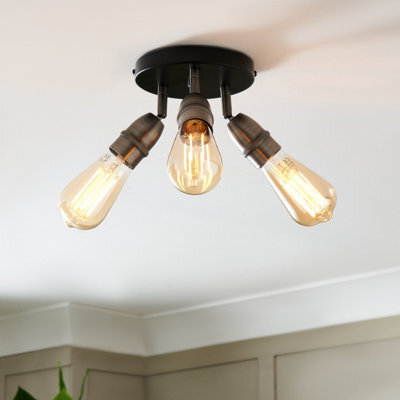 Inlight Catalyst Pewter & Black Gunmetal Effect 3 Light Spotlight - image 1