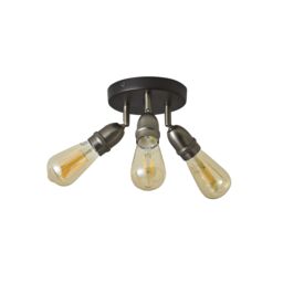 Inlight Catalyst Pewter & Black Gunmetal Effect 3 Light Spotlight - thumbnail 5
