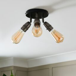Inlight Catalyst Pewter & Black Gunmetal Effect 3 Light Spotlight - thumbnail 2