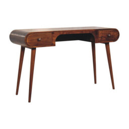Artisan Furniture Solid Wood Chestnut London Arch Writing Desk, 2 Drawers, Dark Brown - thumbnail 4