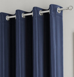 Enhanced Living Nightfall Plain Supersoft Navy Thermal Blockout Eyelet Curtains (Pair) - 90 X 90 Inch (229 X 229Cm) - thumbnail 3