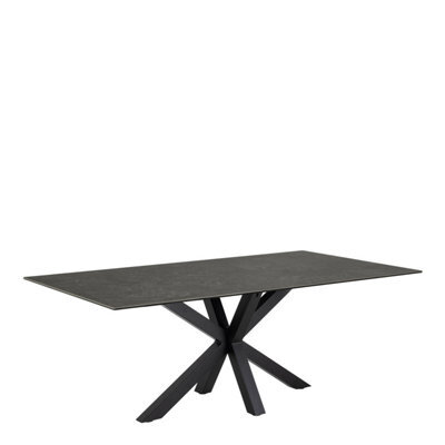 Furniture To Go Heaven Dining Table With Ceramic Black Top (L) 200Cm Seats Up To 6 - image 1