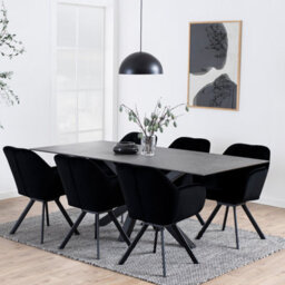 Furniture To Go Heaven Dining Table With Ceramic Black Top (L) 200Cm Seats Up To 6 - thumbnail 3