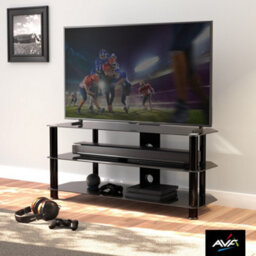 "Avf Classic 1.14M Glass Corner Tv Stand With Cable Management For Tvs Up To 55"" - Black" - thumbnail 3