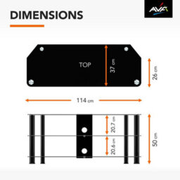 "Avf Classic 1.14M Glass Corner Tv Stand With Cable Management For Tvs Up To 55"" - Black" - thumbnail 6