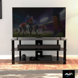 "Avf Classic 1.14M Glass Corner Tv Stand With Cable Management For Tvs Up To 55"" - Black" - thumbnail 4