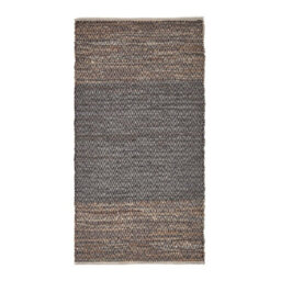 Homescapes Grey Recycled Leather Handwoven Herringbone Rug, 90 X 150 Cm - thumbnail 2