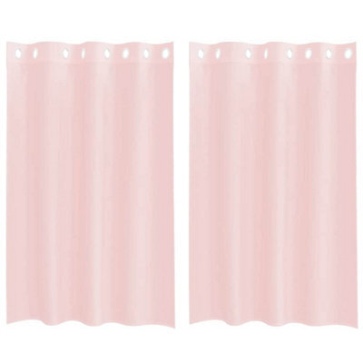 Berkfield Durable Voile Curtains With Grommets 2 Pcs Light Pink 140X175 Cm