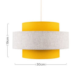 Valuelights Weaver Pair Of Mustard/grey Herringbone Ceiling Lamp Shades - thumbnail 8