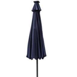 Rinse Bathrooms Blue Garden Parasol With Solar Powered Lights With Tilt And Crank Handle Outdoor Patio Umbrella Mechanism 2.7M - thumbnail 4