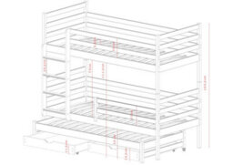 Arte Luke Bunk Bed With Trundle And Storage In Olive 90X190Cm - Functional Triple Sleeper In Nature-Inspired Finish - thumbnail 2