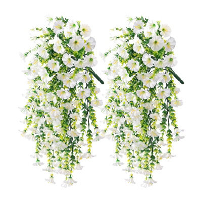 2 Pack 75Cm Outdoor Artificial Flowers, Hanging Plants, Faux Hanging Baskets - image 1