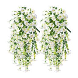 2 Pack 75Cm Outdoor Artificial Flowers, Hanging Plants, Faux Hanging Baskets - thumbnail 1