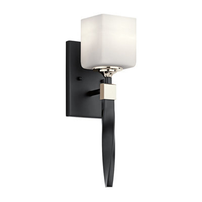 Luminosa Lighting Elstead Kichler Marette Wall Lamp With Shade Black, Ip44