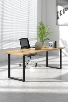Darphe Pair Of Black Rectangular Metal Legs For Dining, Coffee, Or Bench Tables, 60Cm W X 71Cm H - image 1