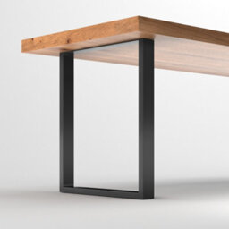 Darphe Pair Of Black Rectangular Metal Legs For Dining, Coffee, Or Bench Tables, 60Cm W X 71Cm H - thumbnail 2